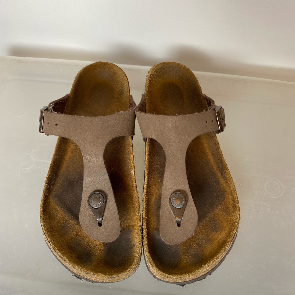 Birkenstock Tan Leather Footbed Sandals